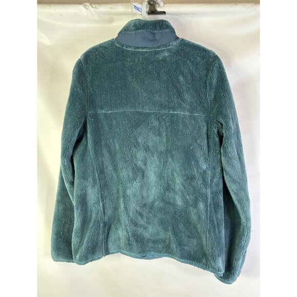 L.L. Bean Fleece T Snap Spell Out Sweatshirt Jacket Blue Green - Picture 8 of 8